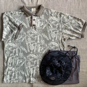 Kahala Mens Hawaiian Aloha Short Sleeve Polo XL